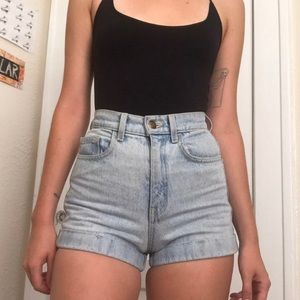 American apparel high waist mom jean shorts